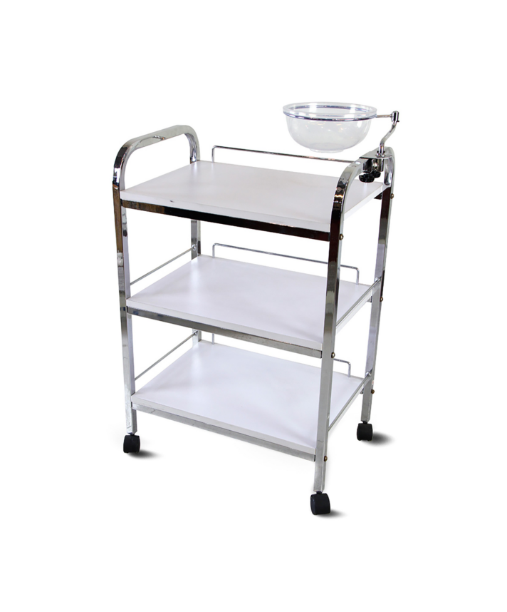 Carrello Epsi per Estetica con 3 Ripiani e 1 Ciotola