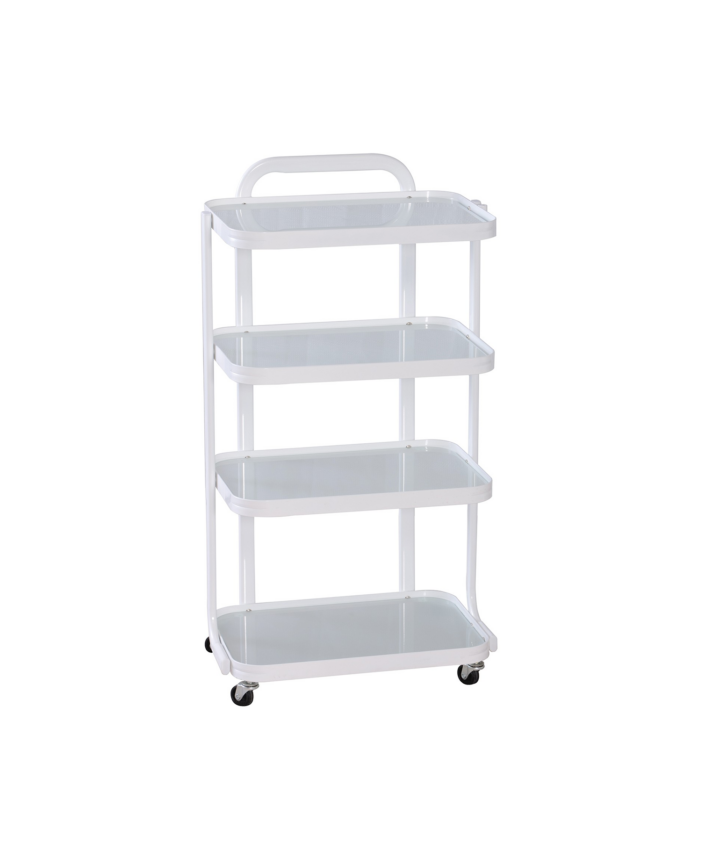 Carrello Lepor per Estetica con 4 Ripiani in Vetro Temperato
